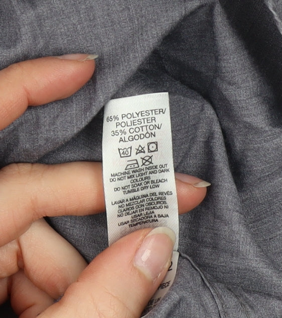 Dunnes Stores Boys Grey Long Sleeve Button-Up Shirt 13-14 Years Regular Fit