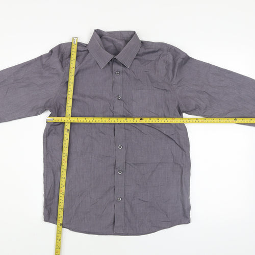 Dunnes Stores Boys Grey Long Sleeve Button-Up Shirt 13-14 Years