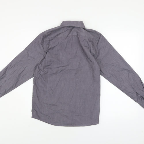 Dunnes Stores Boys Grey Long Sleeve Button-Up Shirt 13-14 Years