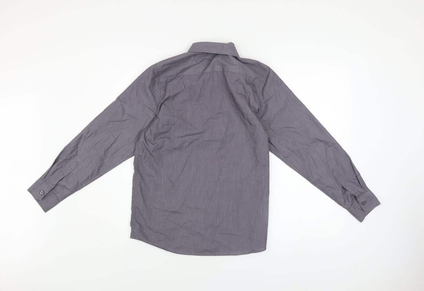Dunnes Stores Boys Grey Long Sleeve Button-Up Shirt 13-14 Years