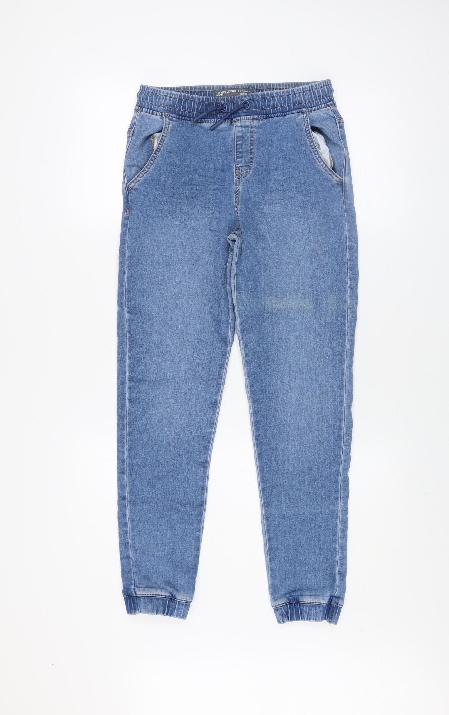 Denim Co. Girls Blue Jogger Style Jeans 11-12 Years Elastic Waist