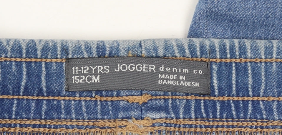Denim Co. Girls Blue Jogger Style Jeans 11-12 Years Elastic Waist