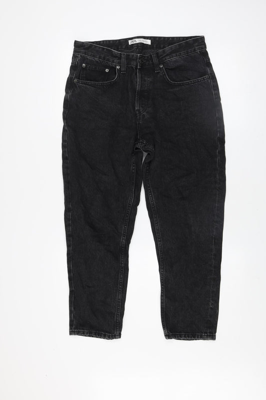 Zara Men's Black Straight Leg Jeans Size 32 Regular Fit