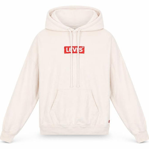 Levi's Women Beige Cotton Pullover Hoodie XS Relaxed Fit