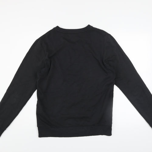 Jack & Jones Mens Black Logo Pullover Sweatshirt Size S