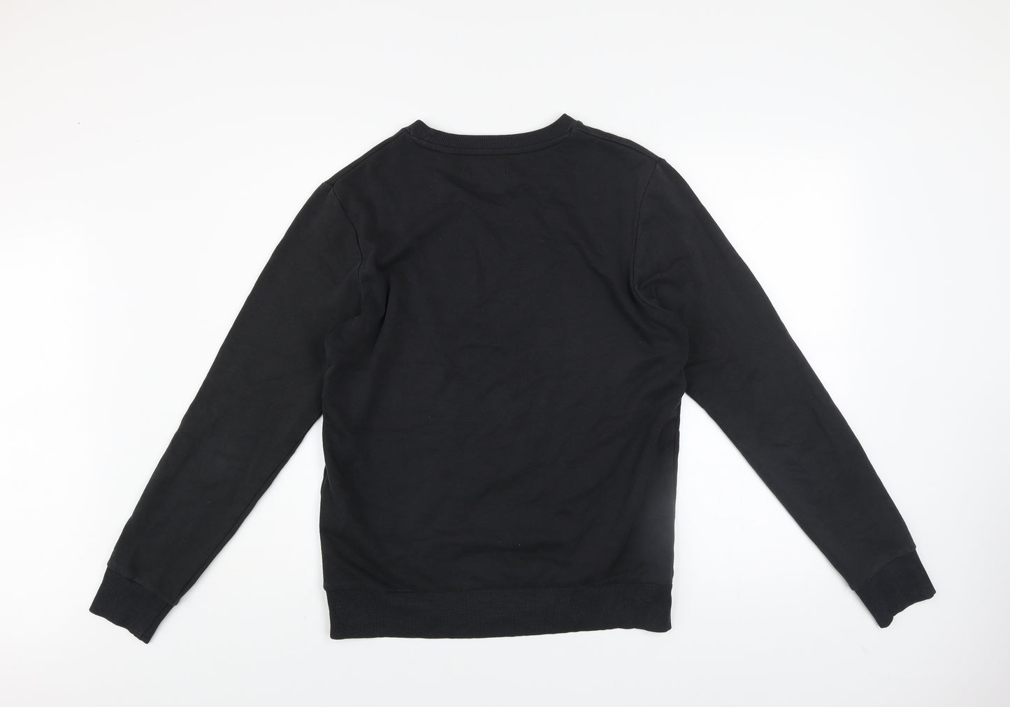 Jack & Jones Mens Black Logo Pullover Sweatshirt Size S