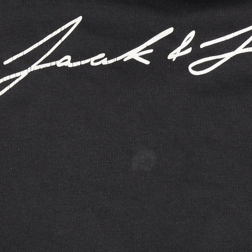 Jack & Jones Mens Black Logo Pullover Sweatshirt Size S