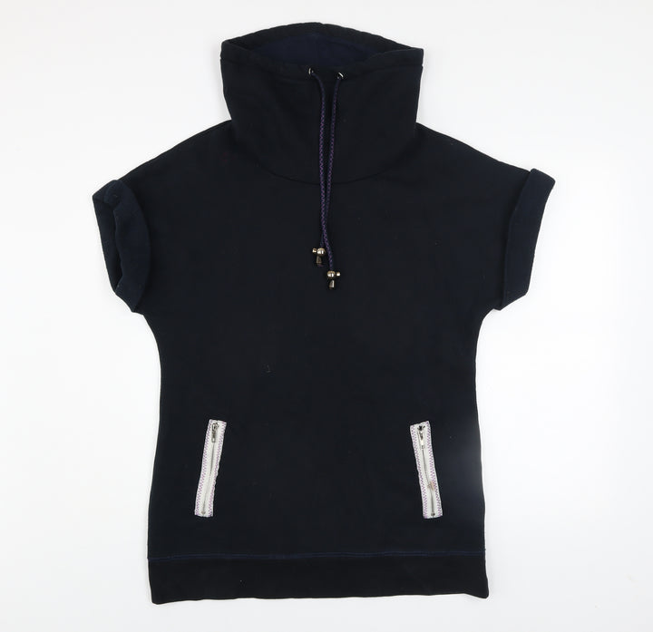 Strawberry Bay Women Black Size 12 T-Shirt Dress High Neck Zip Pockets