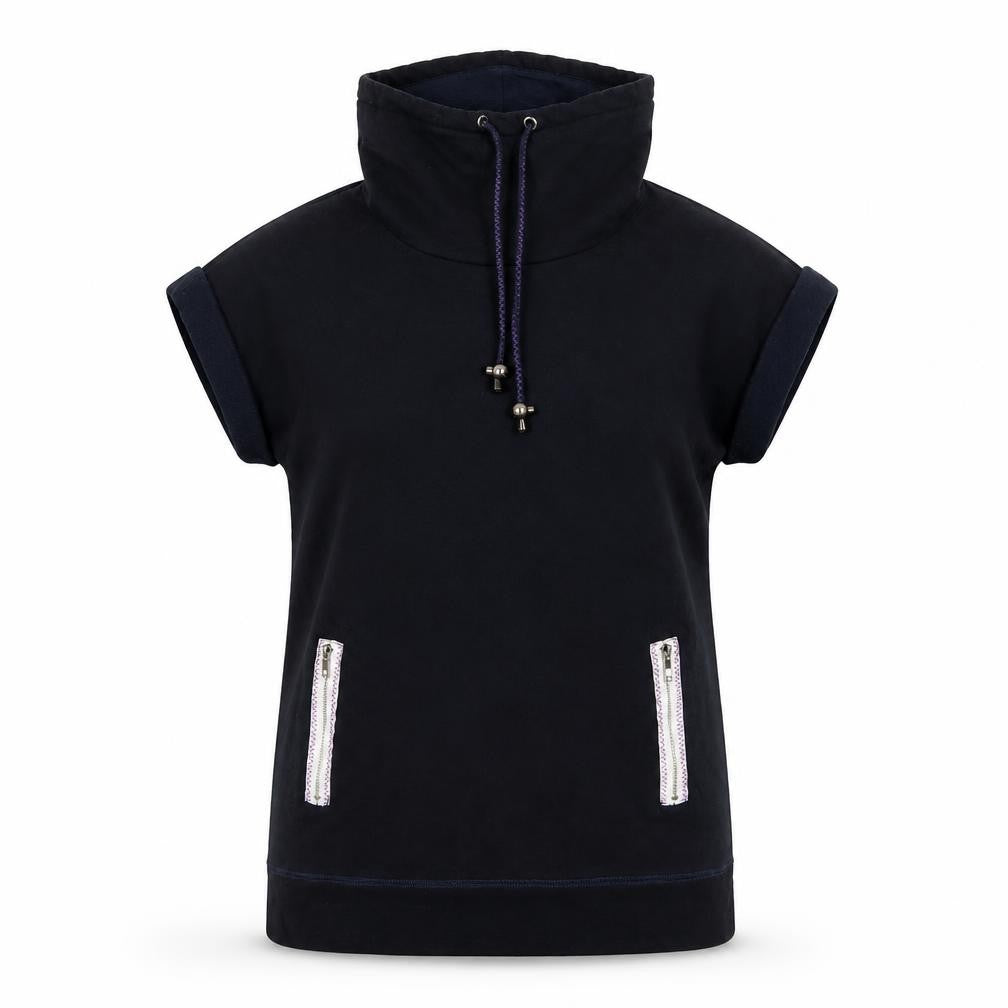 Strawberry Bay Women Black Size 12 T-Shirt Dress High Neck Zip Pockets