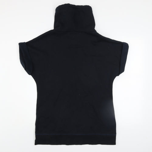 Strawberry Bay Women Black Size 12 T-Shirt Dress High Neck Zip Pockets
