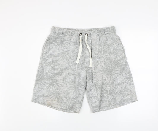 Dunnes Men’s Grey Tropical Print Sweat Shorts XL