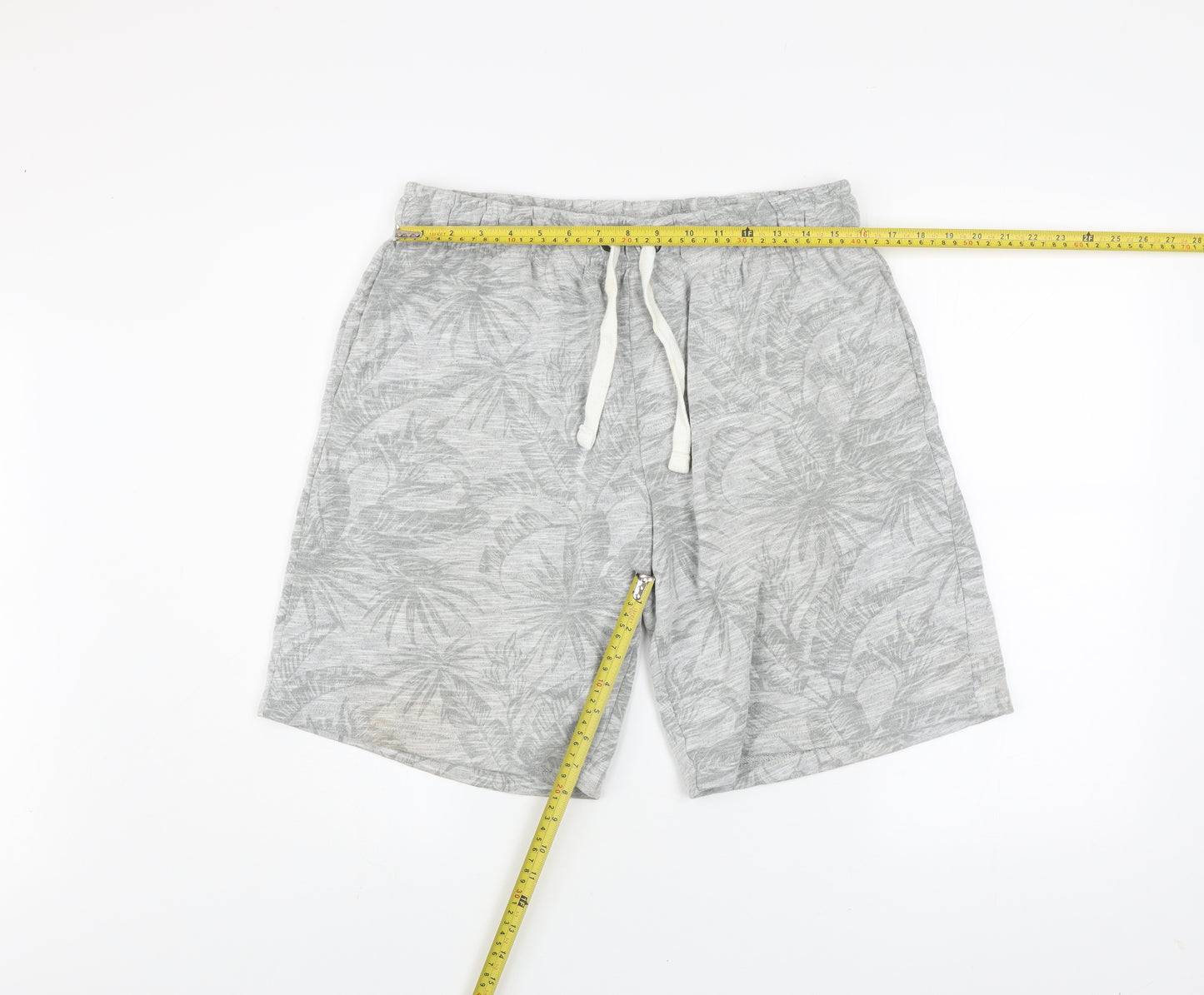 Dunnes Men’s Grey Tropical Print Sweat Shorts XL