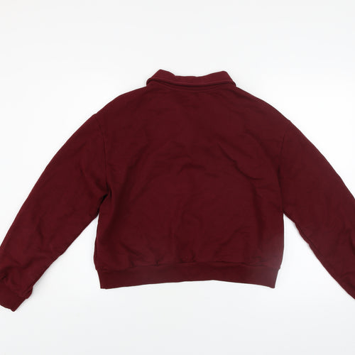 H&M Divided Women's Burgundy Half Zip USA Originals Sweatshirt Size S