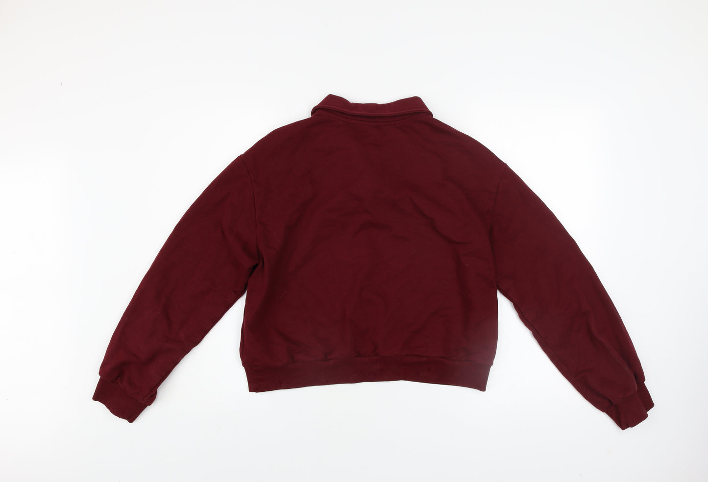 H&M Divided Women's Burgundy Half Zip USA Originals Sweatshirt Size S