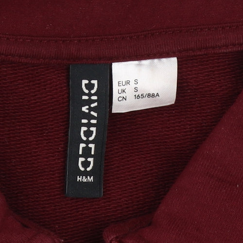 H&M Divided Women's Burgundy Half Zip USA Originals Sweatshirt Size S