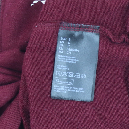 H&M Divided Women's Burgundy Half Zip USA Originals Sweatshirt Size S
