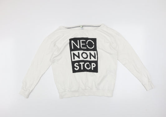 Adidas NEO Women's White Cotton Pullover Sweatshirt Size S
