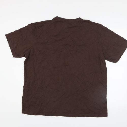 Dunnes Stores Men's Brown XL Chain Drive Motorcycle Graphic T-Shirt