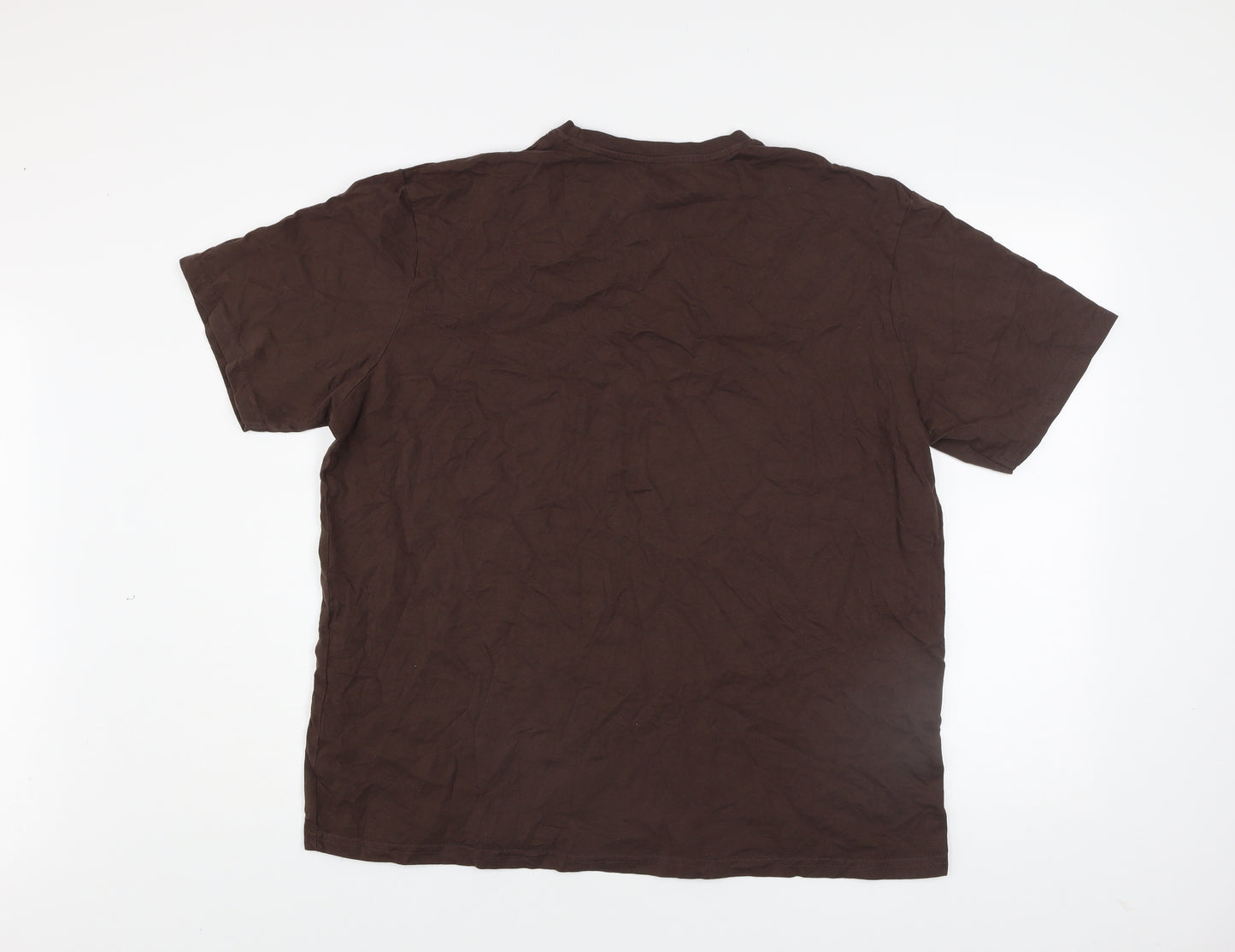 Dunnes Stores Men's Brown XL Chain Drive Motorcycle Graphic T-Shirt