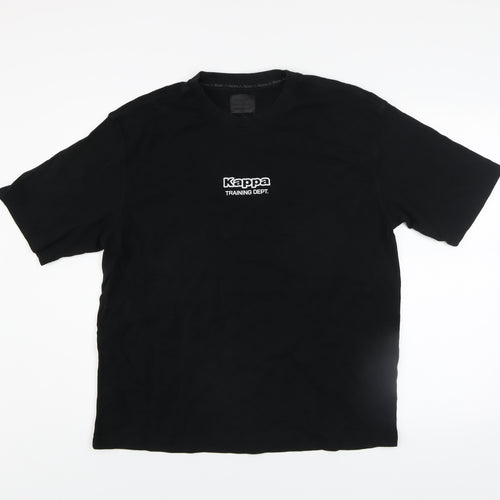Kappa x Primark Men's Black Training Dept. Graphic T-Shirt L