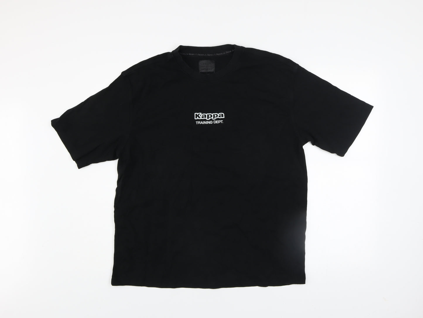 Kappa x Primark Men's Black Training Dept. Graphic T-Shirt L