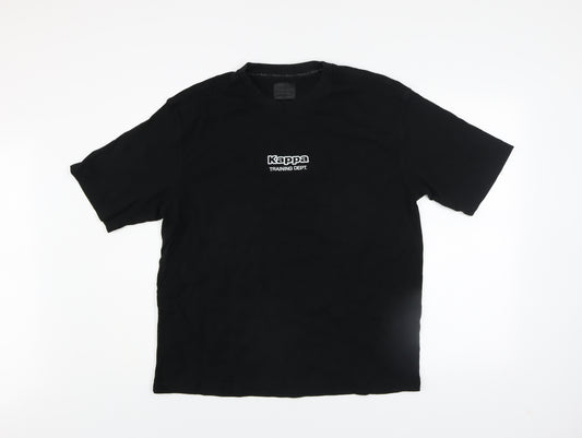 Kappa x Primark Men's Black Training Dept. Graphic T-Shirt L