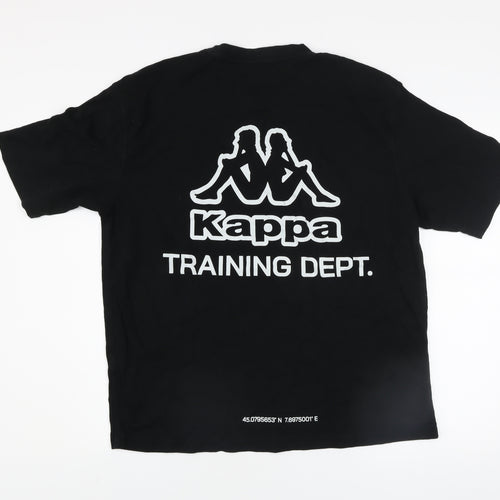 Kappa x Primark Men's Black Training Dept. Graphic T-Shirt L
