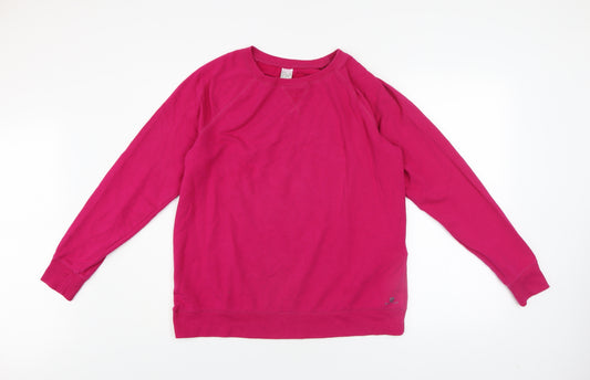 Decathlon Womens Pink XL Pullover Sweatshirt Cotton Blend Casual