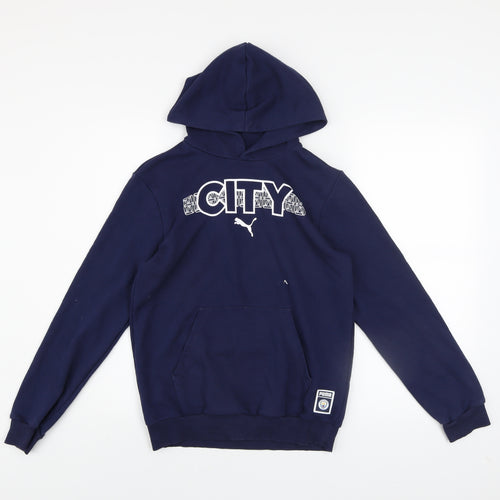 Puma Boys Blue 13-14 Years Pullover Hoodie Manchester City Graphic