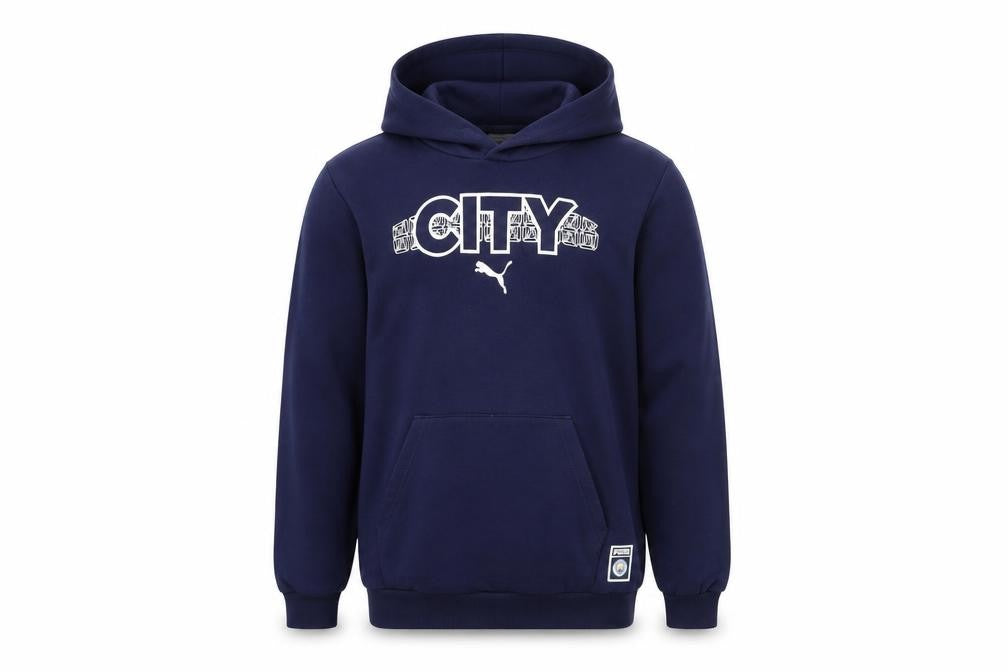 Puma Boys Blue 13-14 Years Pullover Hoodie Manchester City Graphic