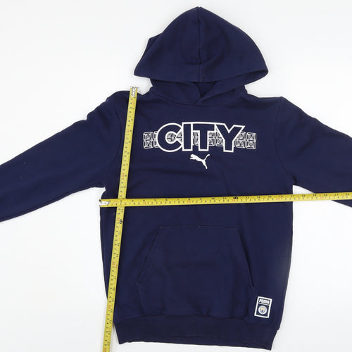 Puma Boys Blue 13-14 Years Pullover Hoodie Manchester City Graphic