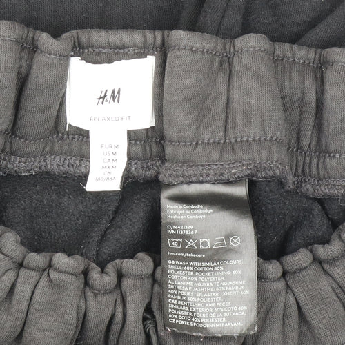 H&M Women’s Black Relaxed Fit Jogger Trousers Size L
