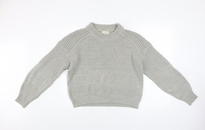 Universal Thread Women Grey XL Chunky Knit Crew Neck Jumper