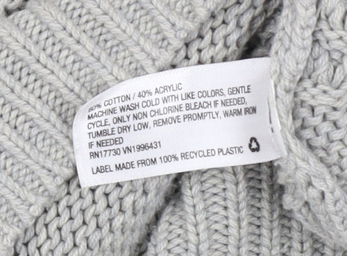 Universal Thread Women Grey XL Chunky Knit Crew Neck Jumper