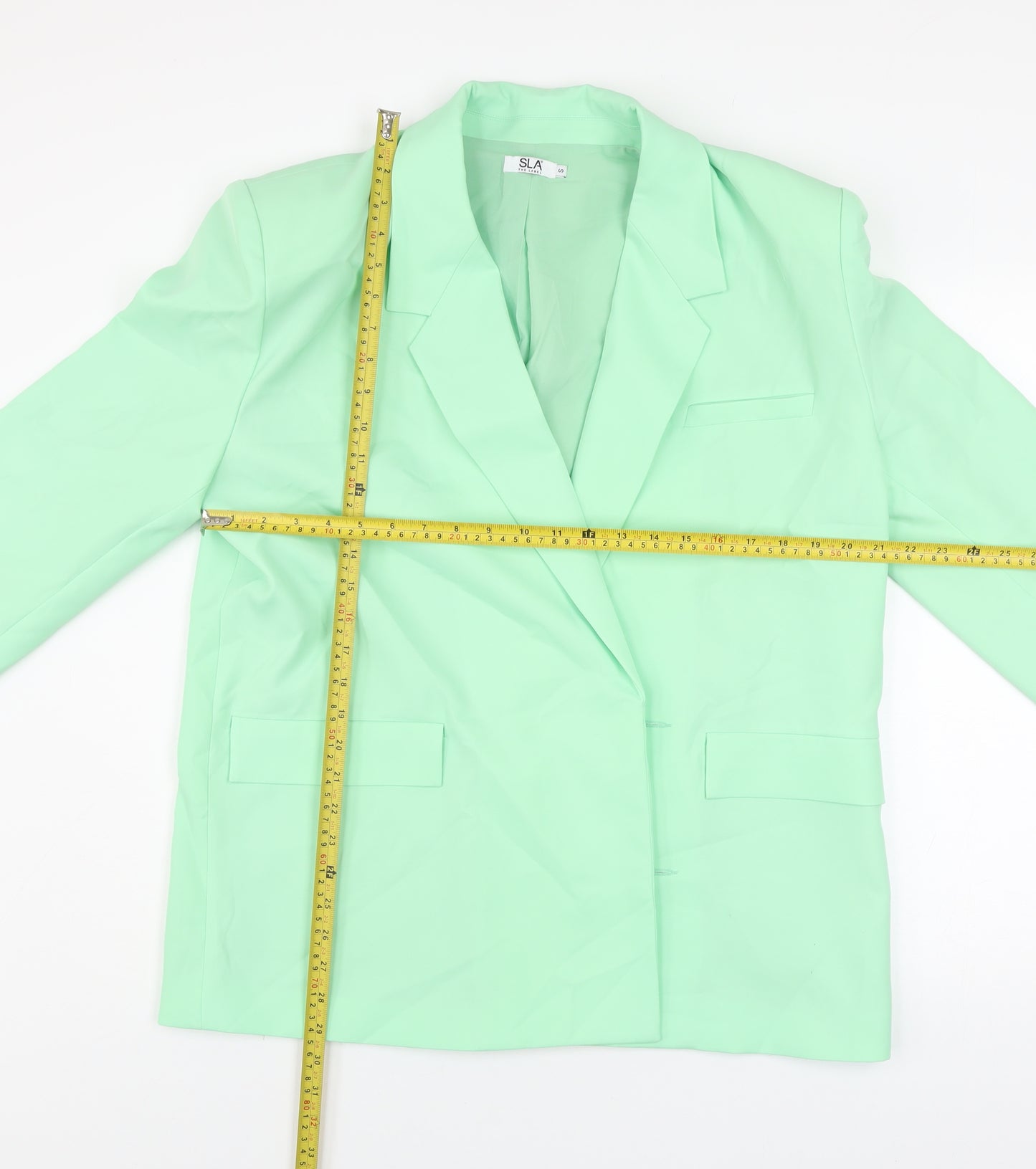 SLA The Label Mint Green Unisex S Blazer Lined Classic Mid-Length
