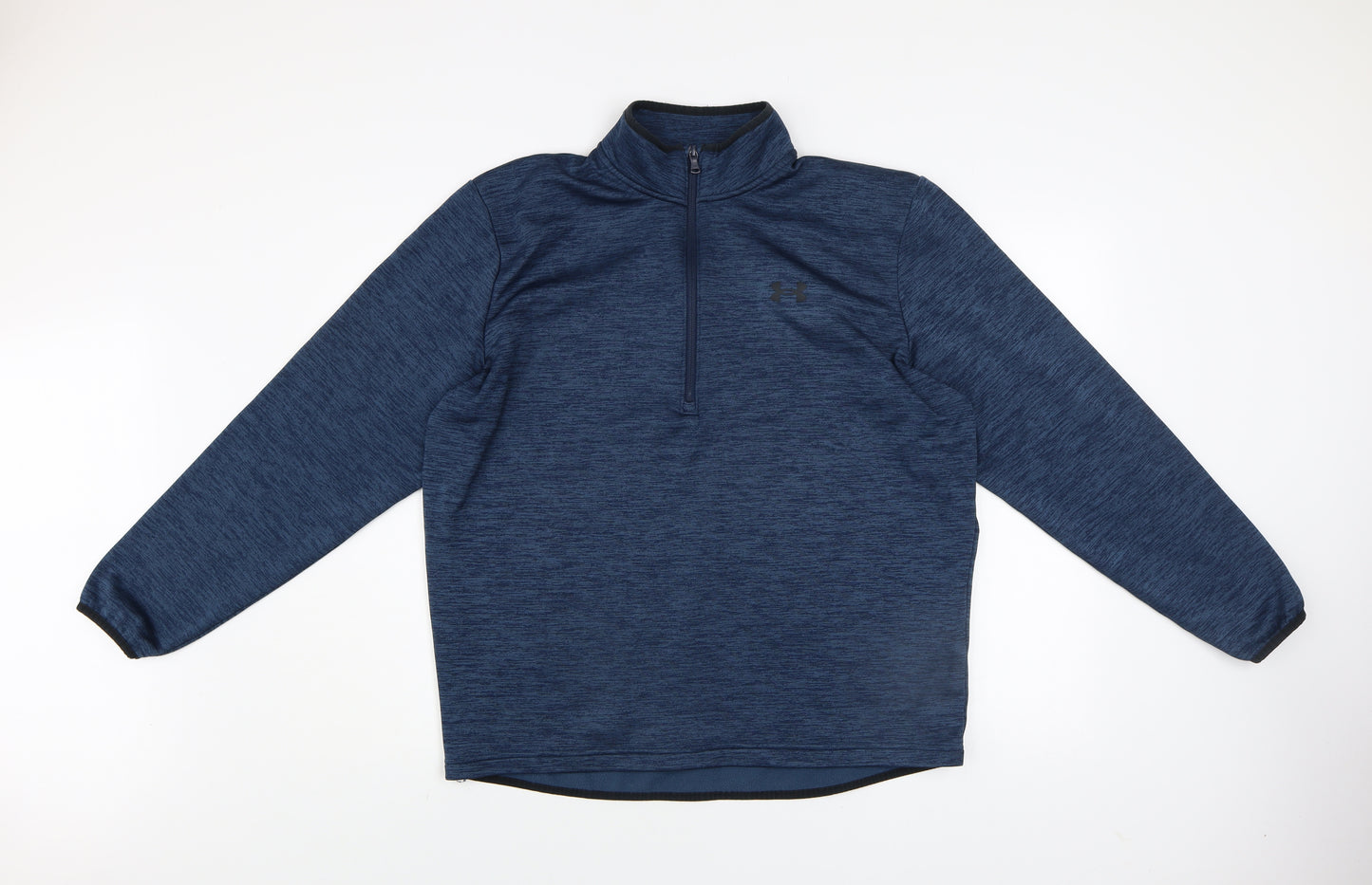 Under Armour Men Blue L 1/4 Zip Fleece Sweatshirt Mock Neck