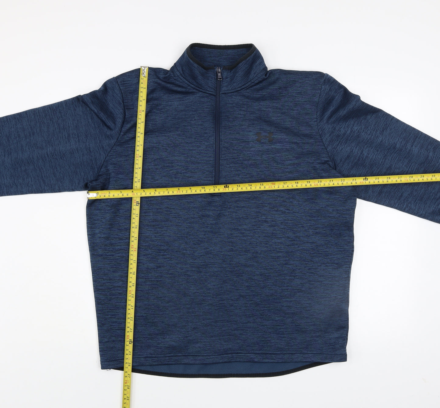 Under Armour Men Blue L 1/4 Zip Fleece Sweatshirt Mock Neck