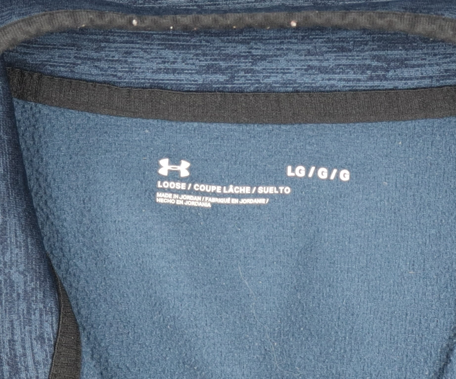 Under Armour Men Blue L 1/4 Zip Fleece Sweatshirt Mock Neck