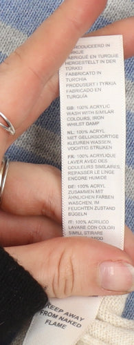 Fat Face Womens Blue Beige Striped Acrylic Jumper Size 12