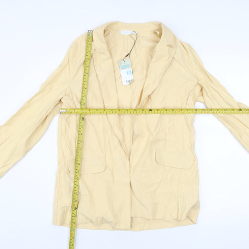 Primark Women Beige Size 10 Blazer Jacket Sustainable Viscose Blend