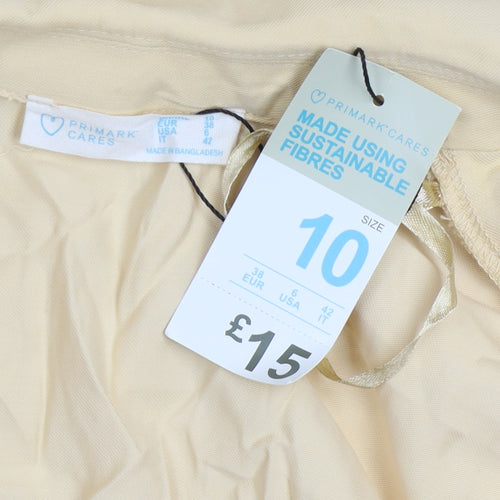 Primark Women Beige Size 10 Blazer Jacket Sustainable Viscose Blend