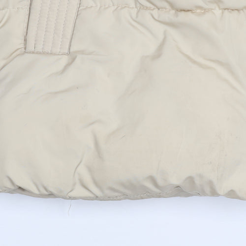 Stradivarius Women Beige Puffer Waistcoat Size 8 Lightweight Water Resistant