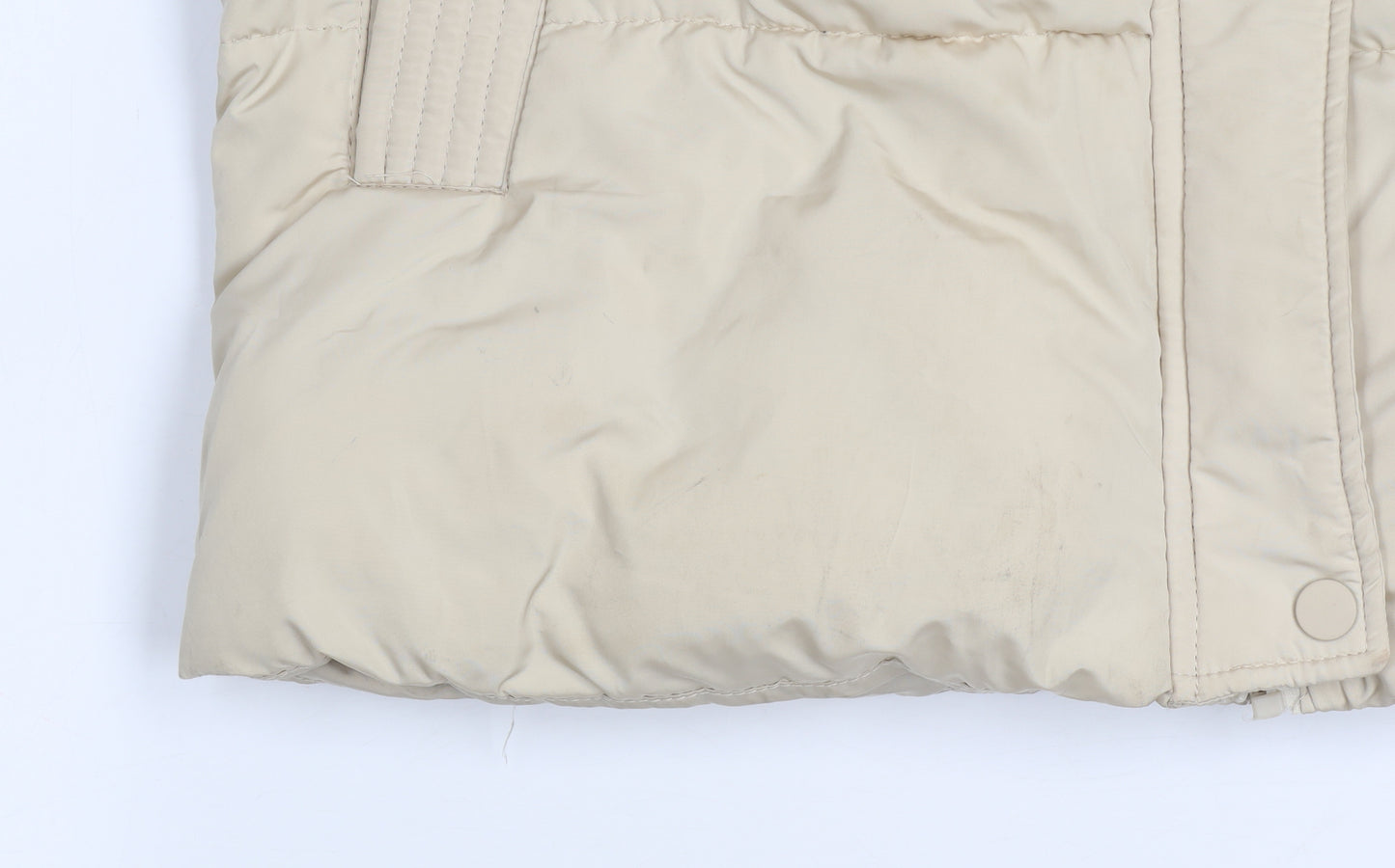 Stradivarius Women Beige Puffer Waistcoat Size 8 Lightweight Water Resistant