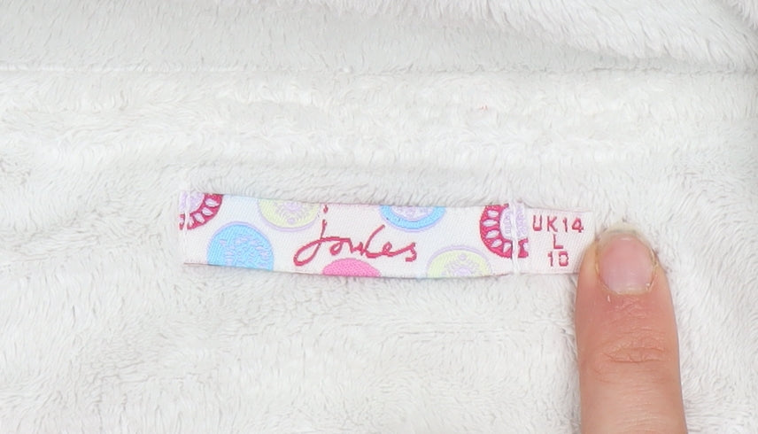 Joules Women Red 1/4 Zip Pullover Sweatshirt UK 14 L Fleece Lined