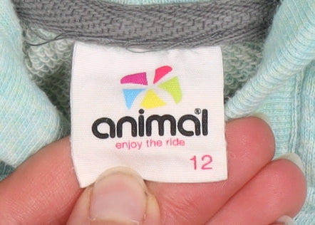 Animal Womens Blue Size 12 Full Zip Hooded Track Jacket