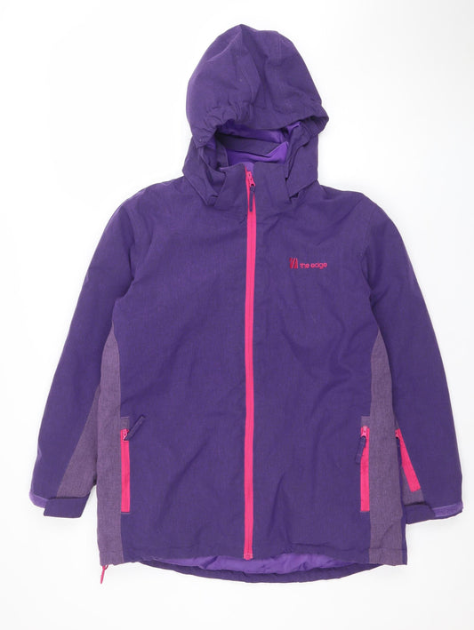 The Edge Girls Purple Waterproof Hooded Ski Jacket 13-14 Years
