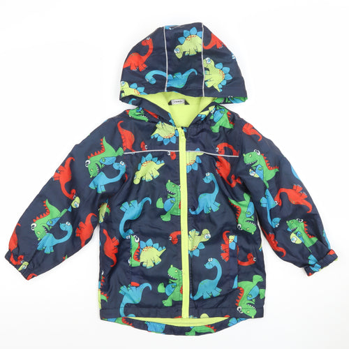 George Boys Multicoloured Dinosaur Hooded Rain Coat Jacket 5-6 Years