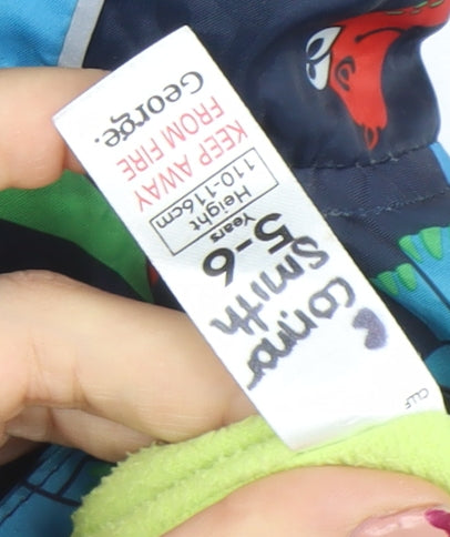 George Boys Multicoloured Dinosaur Hooded Rain Coat Jacket 5-6 Years