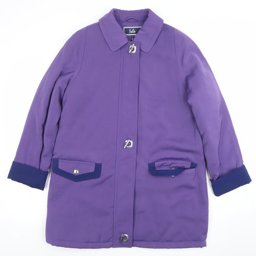 Isle Women’s Purple Polyester Mid-Length Overcoat Size 12