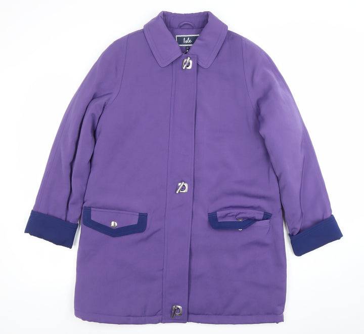 Isle Women’s Purple Polyester Mid-Length Overcoat Size 12
